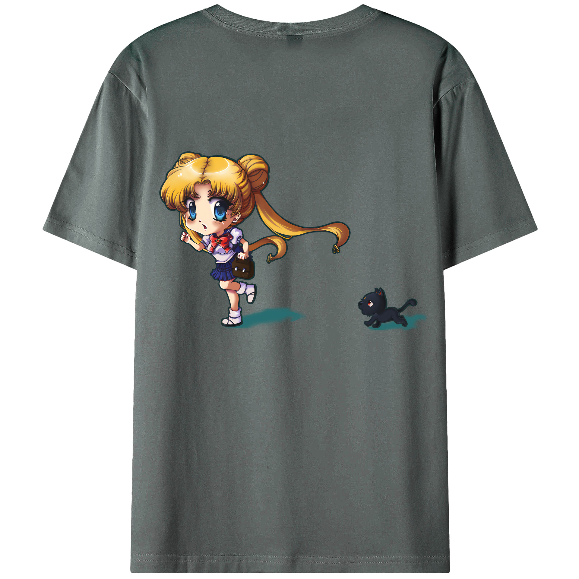 （画像用） 美少女戦士セーラームーン 愛野 美奈子 あいの みなこ Sailor Moon Aino Minako 綿100％ メンズ半袖Tシャツ（バックプリント） 通気性